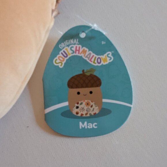 NWT 5" Mac Acorn Leaf Pattern Belly Squishmallows Autumn Fall Harvest Plush Toy - Picture 6 of 7